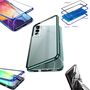 F�r Samsung Galaxy S24 Plus Beidseitiger 360 Grad Magnet Glas H�lle Handy Tasche Bumper Gr�n 