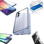 F�r Samsung Galaxy S24 Plus Beidseitiger 360 Grad Magnet Glas H�lle Handy Tasche Bumper Blau 