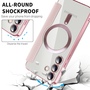 F�r Samsung Galaxy S24 Plus 360 Grad Full Magsafe Anti Datenklau Cover Rosa
