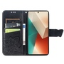 F�r Xiaomi Redmi Note 13 Pro / Poco X6 Kunstleder Wallet Handy Tasche Schmetterling Design Schutz H�lle Schwarz