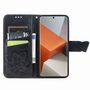 F�r Xiaomi Redmi Note 13 Pro Plus Kunstleder Wallet Handy Tasche Schmetterling Design Schutz H�lle Schwarz