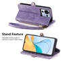 F�r ZTE Blade V50 Vita Kunstleder Zipper Wallet Tasche mit Schlaufe Schutz H�lle Case Cover Lila