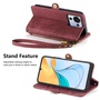 F�r ZTE Blade V50 Vita Kunstleder Zipper Wallet Tasche mit Schlaufe Schutz H�lle Case Cover Rot