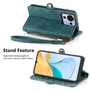 F�r ZTE Blade V50 Vita Kunstleder Zipper Wallet Tasche mit Schlaufe Schutz H�lle Case Cover Gr�n