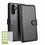 F�r Samsung Galaxy A55 Book Wallet Handy Tasche Case Schwarz + H9 Glas