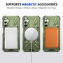 F�r Samsung Galaxy A24 4G / A25 5G MagSafe Schock Magnet Ring Schutzh�lle Dunkelgr�n