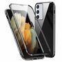 F�r Samsung Galaxy A35 Beidseitiger 360 Grad Magnet Glas H�lle Handy Tasche Bumper Schwarz 