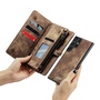 F�r Samsung Galaxy S24 Ultra CaseMe Kunstleder Multifunktion Zipper Wallet Tasche Braun