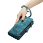 F�r Samsung Galaxy S24 Ultra CaseMe Kunstleder Multifunktion Zipper Wallet Tasche Blau