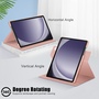 Fr Samsung Galaxy Tab A9 Plus Design 360 Grad Rotation Smart Kunst-Leder Tasche Pink