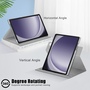 Fr Samsung Galaxy Tab A9 Plus Design 360 Grad Rotation Smart Kunst-Leder Tasche Grau