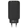 Goobay Schnellladeger�t 2x USB-C 1x USB-A Anschluss (65W) Schwarz