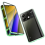 F�r Xiaomi Redmi Note 13 Beidseitiger 360 Grad Magnet Glas H�lle Handy Tasche Bumper Gr�n 