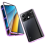 F�r Xiaomi Redmi Note 13 Beidseitiger 360 Grad Magnet Glas H�lle Handy Tasche Bumper Lila 