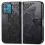 F�r Motorola Moto G84 5G Kunstleder Wallet Handy Tasche Schmetterling Design Schutz H�lle Case Cover Etuis Schwarz