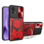 F�r Motorola Moto G84 5G Sliding Kamera TPU / PC Schutzh�lle Ring Halterung Rot 