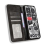 F�r Nothing Phone 2 Kunst Leder Book Wallet Schutz Tasche Retro Textur