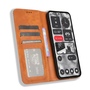 F�r Nothing Phone 2 Kunst Leder Book Wallet Schutz Tasche Retro Textur