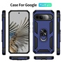 F�r Google Pixel 9 Pro XL Armor Magnet Ring TPU Cover H�lle Case Blau