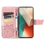F�r Xiaomi Poco M6 Pro 4G / Redmi Note 13 Pro 4G Kunstleder Wallet Handy Tasche Schmetterling Design Schutz H�lle Rosa