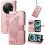 F�r Xiaomi Redmi A3 Kunstleder Wallet Handy Tasche Schmetterling Design H�lle Etuis Rosa