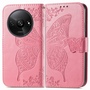 F�r Xiaomi Redmi A3 Kunstleder Wallet Handy Tasche Schmetterling Design H�lle Etuis Pink