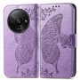 F�r Xiaomi Redmi A3 Kunstleder Wallet Handy Tasche Schmetterling Design H�lle Etuis Hell-Lila