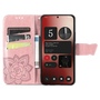 F�r Nothing Phone 2a / Plus Kunstleder Wallet Handy Tasche Schmetterling Design H�lle Etuis Rosa