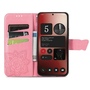 F�r Nothing Phone 2a / Plus Kunstleder Wallet Handy Tasche Schmetterling Design H�lle Etuis Pink