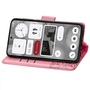 F�r Nothing Phone 2 Kunstleder Wallet Handy Tasche Schmetterling Design H�lle Etuis Pink