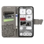 Fr Nothing Phone 2 Kunstleder Wallet Handy Tasche Schmetterling Design Hlle Etuis Grau
