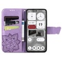 Fr Nothing Phone 2 Kunstleder Wallet Handy Tasche Schmetterling Design Hlle Etuis Hell-Lila