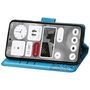 F�r Nothing Phone 2 Kunstleder Wallet Handy Tasche Schmetterling Design H�lle Etuis Blau