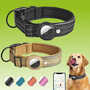 F�r Apple AirTag Nylon Reflektierendes Neopren Hundehalsband Gr��e S