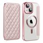 F�r Apple iPhone 15 Plus 360 Grad Full Magsafe Anti Datenklau Etui Cover Rosa