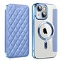 F�r Apple iPhone 15 Plus 360 Grad Full Magsafe Anti Datenklau Etui Cover Hellblau