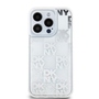 DKNY Liquid Glitter Silikon Case f�r Apple iPhone 15 Pro Glitzer / Silber