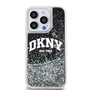 DKNY Liquid Glitter Big Logo Case f�r Apple iPhone 14 Pro Max Schwarz / Glitzer