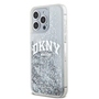 DKNY Liquid Glitter Big Logo Case f�r Apple iPhone 15 Pro Wei� / Glitzer