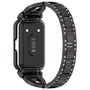 F�r Samsung Galaxy Fit 3 Edelstahl Diamant Design mit integriertem Geh�use Ersatz Armband Schwarz