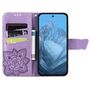 F�r Google Pixel 9 / 9 Pro Kunstleder Wallet Handy Tasche Schmetterling Design H�lle Etuis Hell-Lila