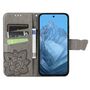 F�r Google Pixel 9 / 9 Pro Kunstleder Wallet Handy Tasche Schmetterling Design H�lle Etuis Grau