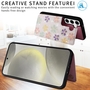 F�r Samsung Galaxy S24 RFID Anti Datenklau H�lle Tasche Blumen Motiv 3