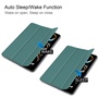 Fr Apple iPad Pro 11 2024 3folt Wake UP Smart Tasche Hlle Dunkelgrn