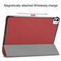 Fr Apple iPad Pro 11 2024 3folt Wake UP Smart Cover Tasche Hlle Rot