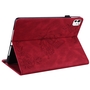 F�r Apple iPad Pro 11 2024 Schmetterling Kunstleder H�lle Tasche Rot