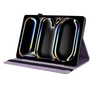 F�r Apple iPad Pro 11 2024 Schmetterling Kunstleder H�lle Tasche Lila