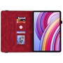 F�r Xiaomi Redmi Pad Pro 12.1 Schmetterling Kunstleder Tasche Rot