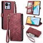 F�r ZTE Blade A73 4G Kunstleder Zipper Wallet Tasche mit Schlaufe Schutz H�lle Case Cover Rot