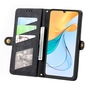 F�r ZTE Blade A73 4G Kunstleder Zipper Wallet Tasche mit Schlaufe Schutz H�lle Case Cover Schwarz